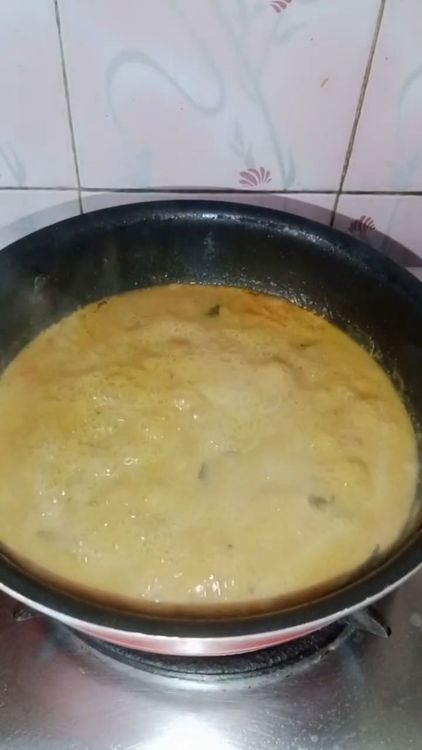 Step 2.1: Once the curry boils, add chopped coriander leaves, turn off the flame, and let the curry rest for some time before serving