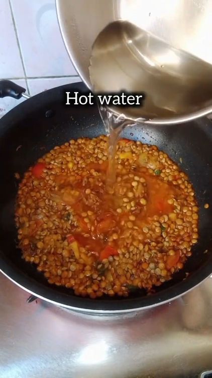 Step 1.1: Add 3 cups of hot water