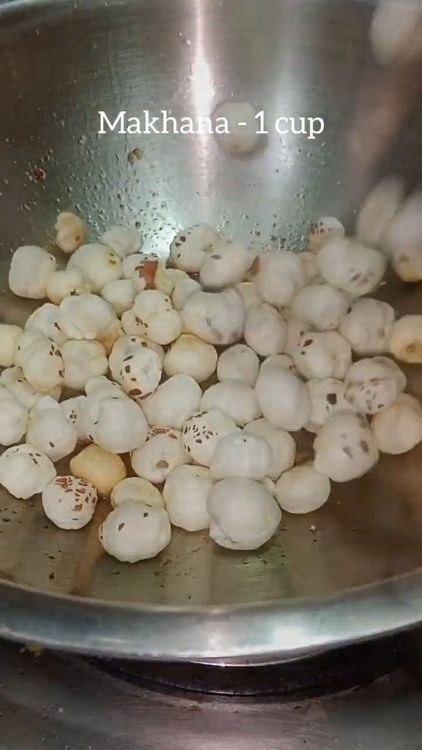 Step 1.1: Add lotus seeds to the pan and dry roast for 2-3 minutes