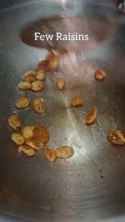 Step 1.1: In the same pan, toss raisins until they puff up