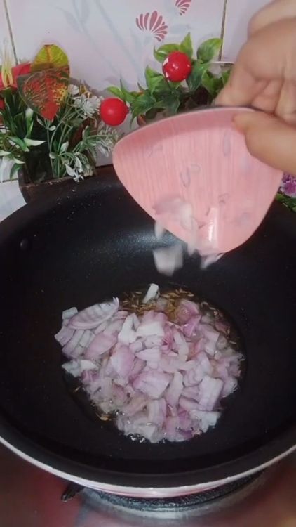 Step 2.1: In a pan, heat butter and add cumin seeds