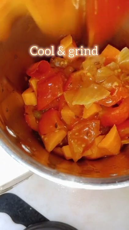Step 1.1: Blend the cooled ingredients into a fine paste and strain the mixture