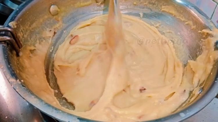 Step 1.2: Add saffron infused milk mix well