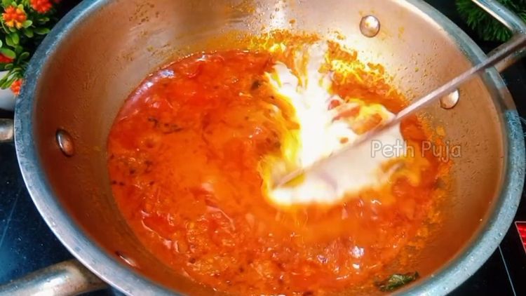 Step 2.1: Beat the curd and add it to the curry along with pinch of sugar