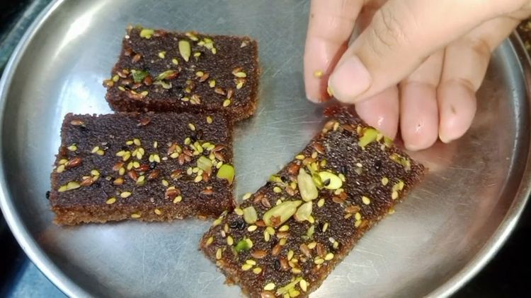Step 1.2: Cut into barfi-sized pieces and serve