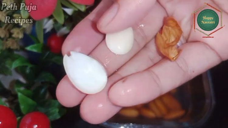 Step 1.1: Soak the almonds and remove their skin