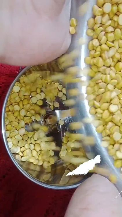 Step 1.1: Allow the roasted chana dal to cool completely, then grind it into a coarse powder