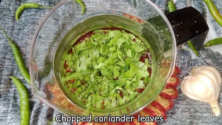 Step 1.1: Add more water, freshly chopped coriander leaves, salt, and sugar to the strained liquid