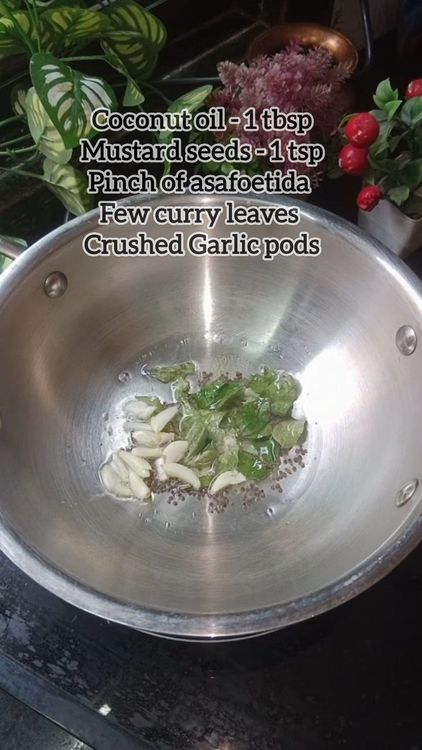 Step 1.1: Heat coconut oil in a pan