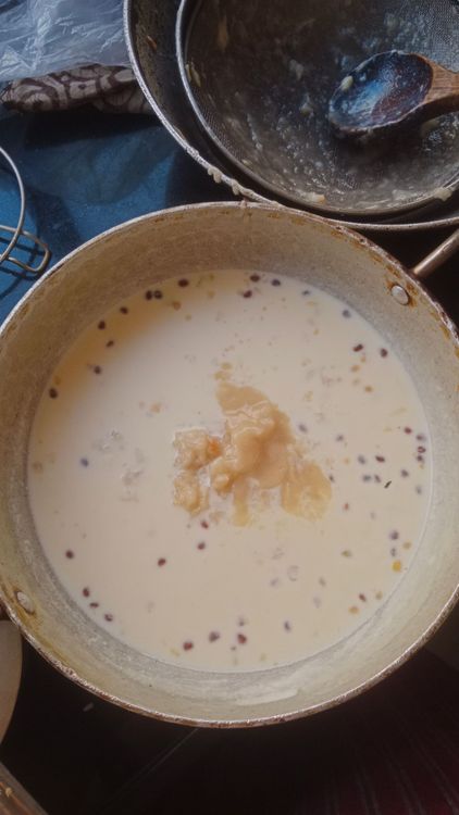Step 1.1: Once the kheer has cooled down to room temperature ( this may take 1-1