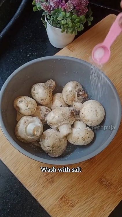 Step 1.1: Wash and clean the mushrooms, then strain or pat dry using a clean cloth