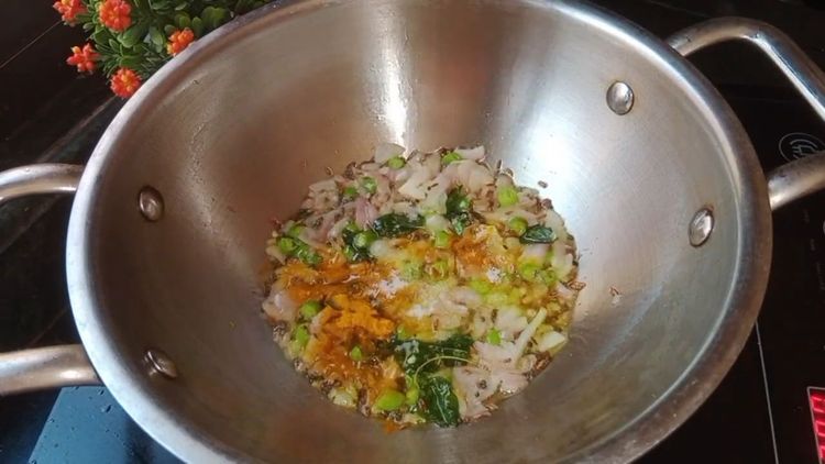 Step 1.1: Add chopped onions and sauté until they turn soft and slightly pink