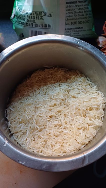 Step 1.1: Wash and soak the basmati rice