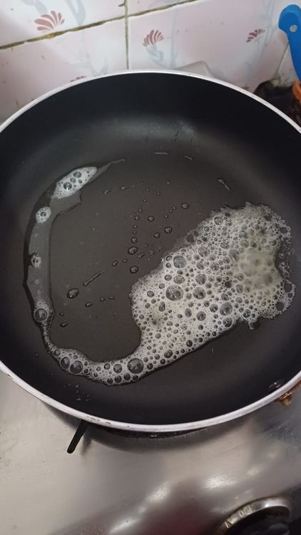 Step 1.1: In a pan, melt butter and add the marinated boiled eggs