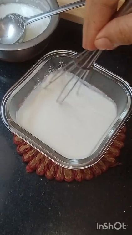 Step 1.2: Take 2 cups of homemade thick curd in a bowl