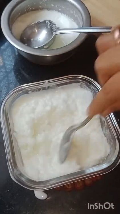 Step 1.1: Add 1 cup of leftover rice to the curd mixture and mix thoroughly until well combined