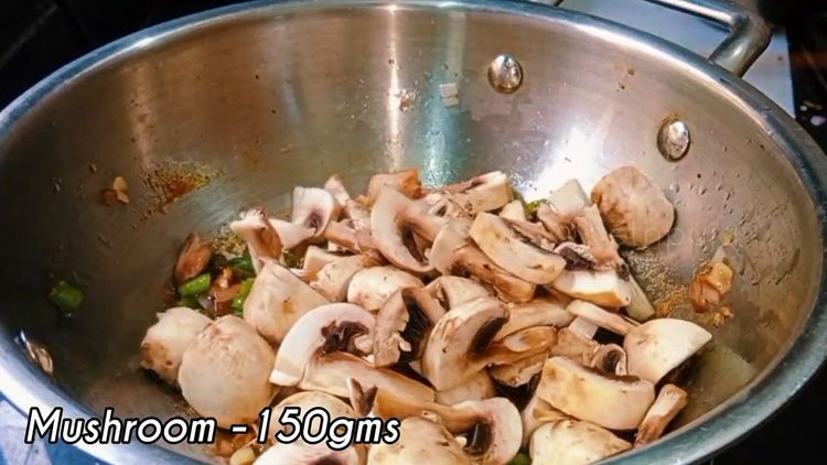 Step 3.1: Add mushroom slices, salt to taste, shredded cabbage, and boiled noodles