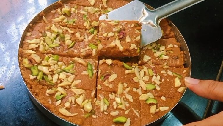 Step 1.2: While it is warm , gently cut into neat square pieces and let it rest for an hour