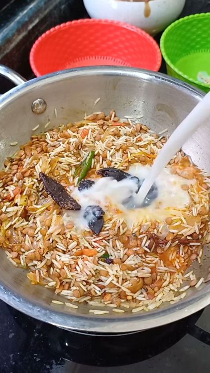 Step 1.1: Add kokam pieces, coconut milk, and water