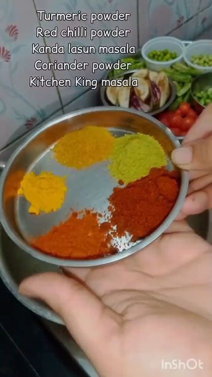 Step 3.1: Add the prepared paste along with turmeric powder, kanda lahsun masala, red chilli powder, coriander powder, and kitchen king masala