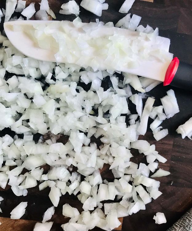 Step 1.1: Fold in the diced onion