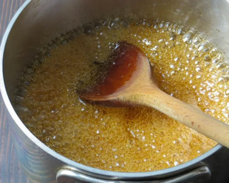 Step 3.1: In a small saucepan, combine the orange blossom honey, extra-virgin olive oil, and brown sugar