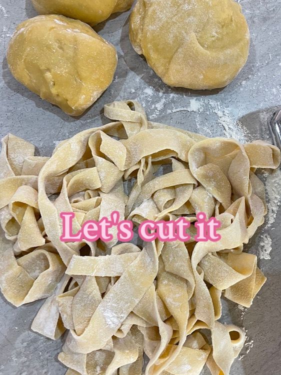 Step 1.1: Roll and cut into spaghetti shapes