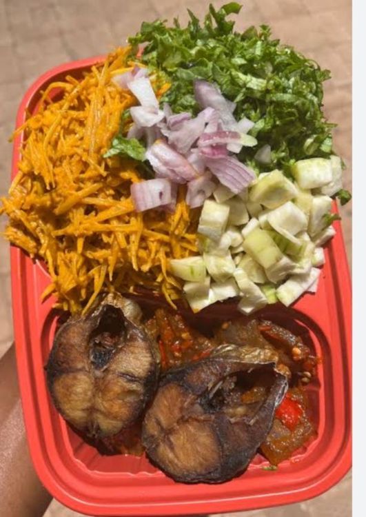Onion-Made Cassava (Abacha Ayo) African Salad with Onion recipe