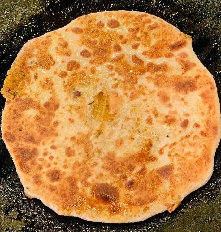 Step 2.1: Flip it again and apply oil or ghee on the other side