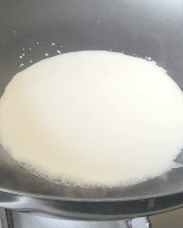 Step 1.1: Pour the whole cream milk into a pan