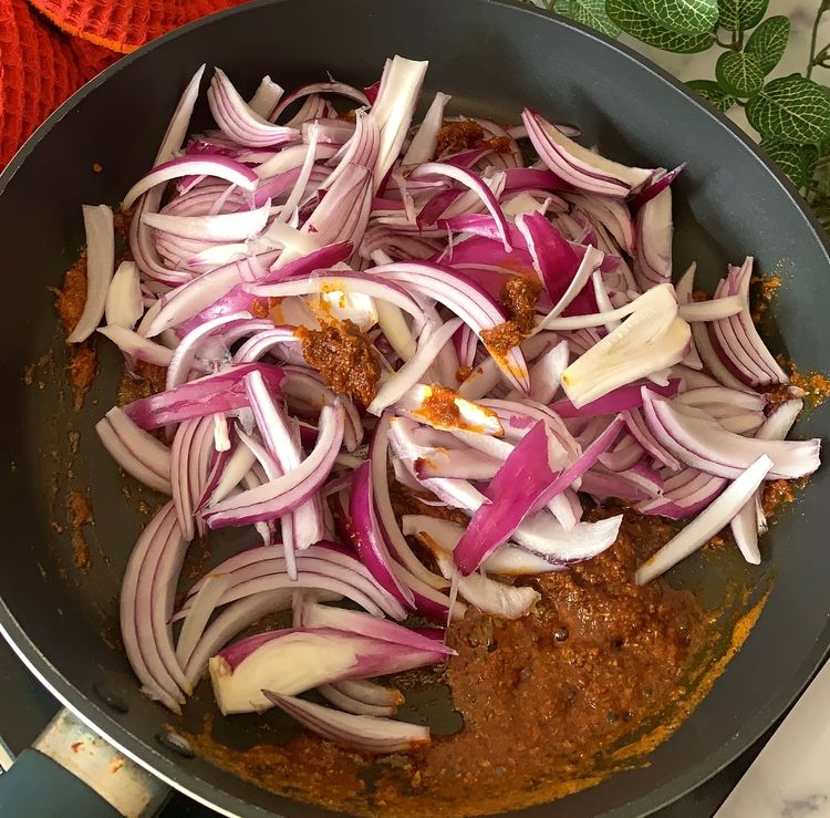 Step 2.1: Add sliced onions and saute until soft and translucent
