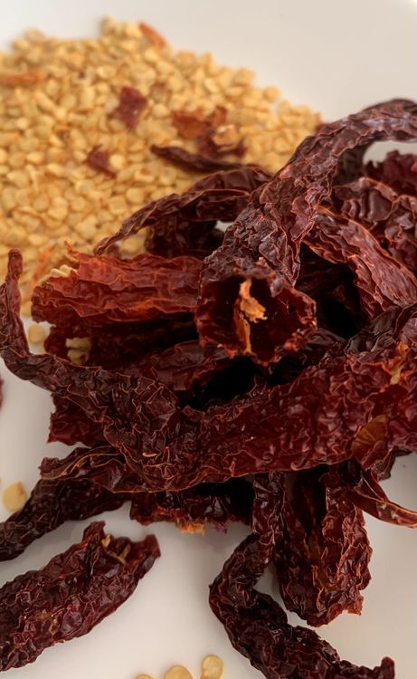 Step 1.1: Take out the seeds from [Kashmiri chillies](https://amzn