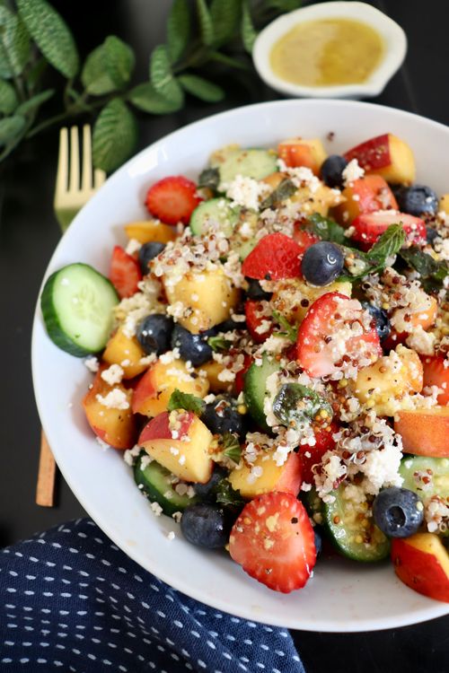 Berry Peach Quinoa Salad recipe
