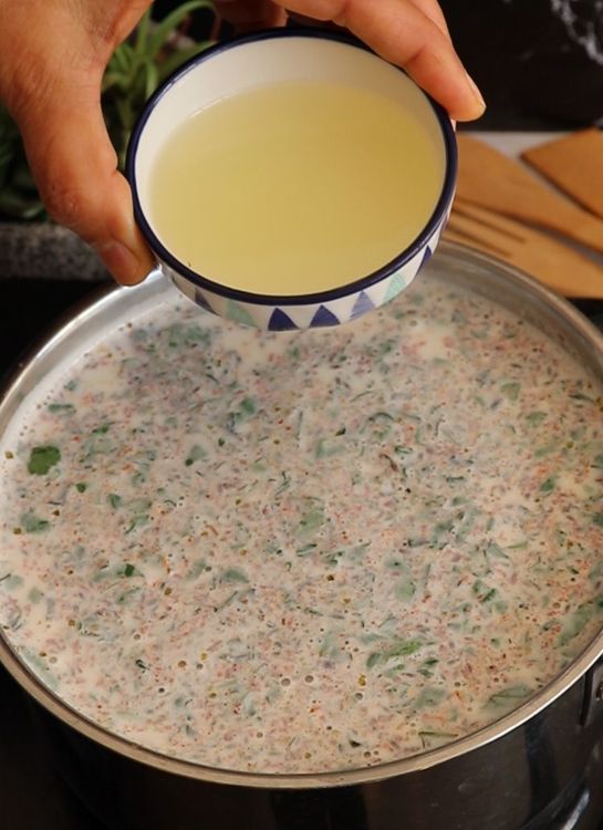 Step 1.1: Gradually stir in the vinegar-water mixture into the milk