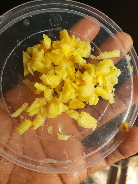 Step 1.1: Allow to cook for approximately 15 minutes then add chopped up ginger and allow to simmer on low heat for 1-2 minutes