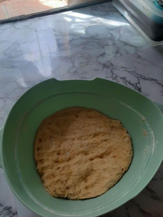 Step 1.1: Add coconut milk and mix & knead until smooth