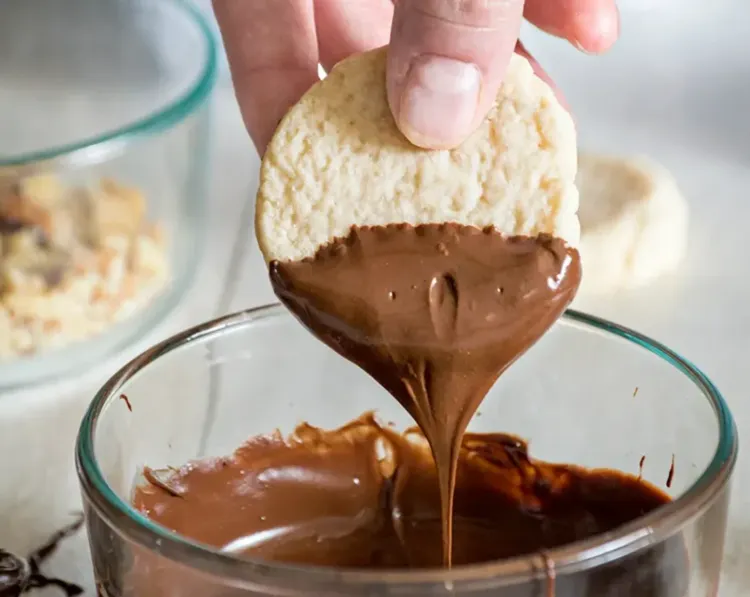 Chocolate Dipped Shortbread Cookies recipe