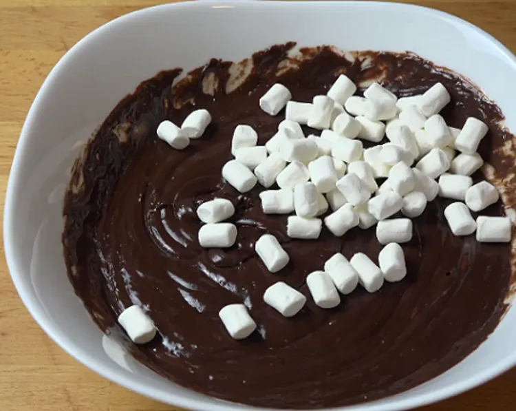 Step 1.1: Stir in the mini marshmallows until completely melted and combined