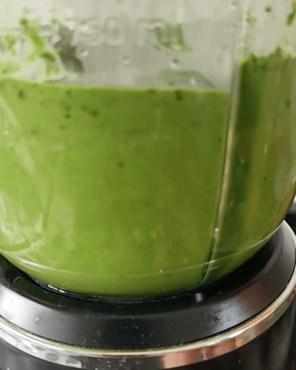 Step 1.1: Pour in the coconut cream and blend until smooth