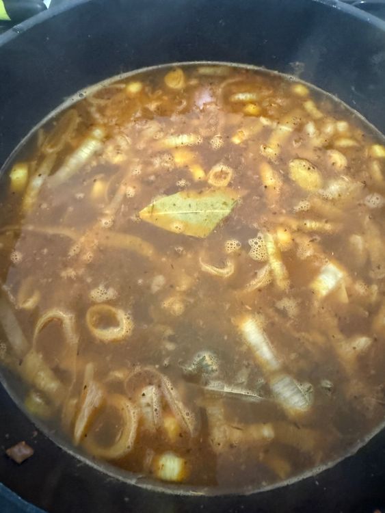 Step 3.1: Add the shredded chicken and 9 cups of water to the pot