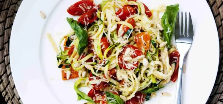 Zucchini Noodles with Cherry Tomatoes and Pine Nuts recipe