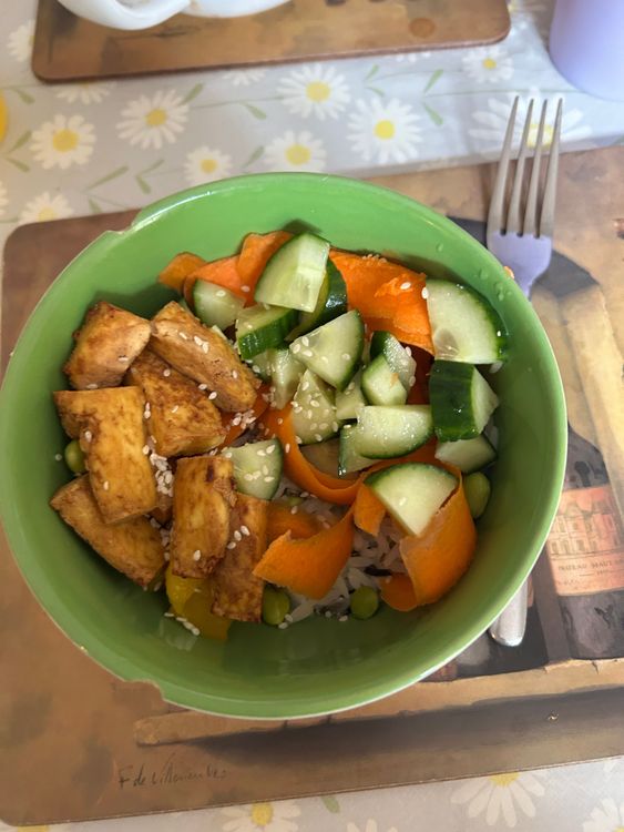 Tofu and Veggie Rice Bowl recipe