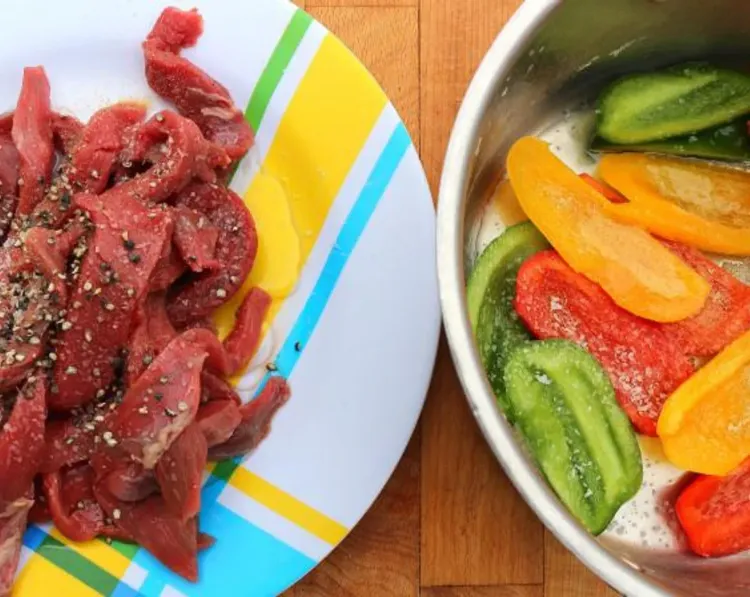 Step 1.1: Season the beef and bell peppers with Kosher Salt, Cayenne Pepper, and Granulated Garlic