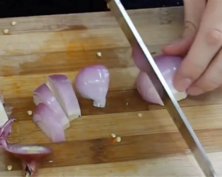 Step 1.1: Roughly chop the red onion