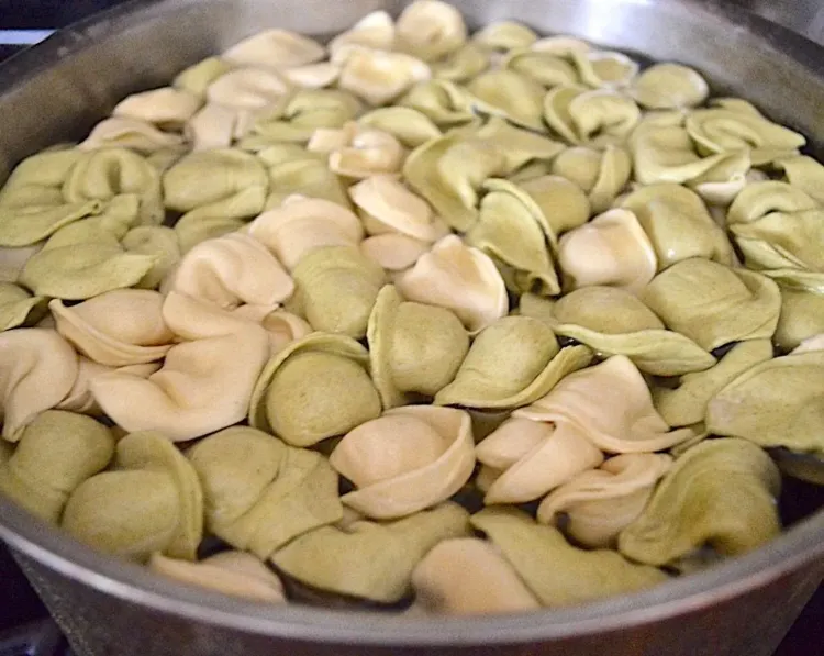 Step 1.1: Once the water is boiling, salt it generously, then cook the cheese tortellini until tender, about 2 minutes