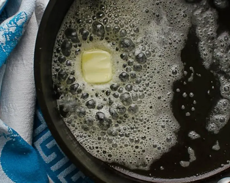 Step 2.1: In an ovenproof skillet, melt 1 tbsp of butter over medium-high heat