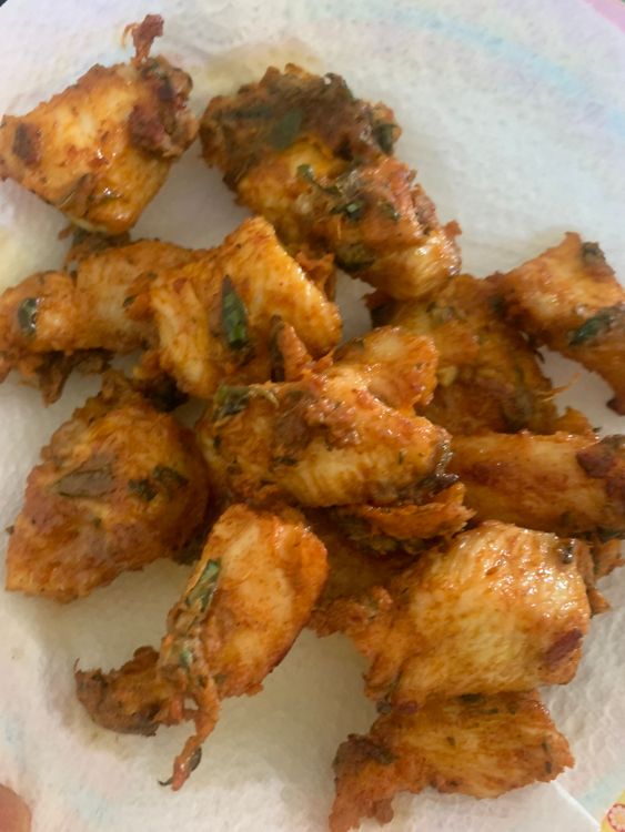 Step 3.1: Stir the chicken and continue frying, turning occasionally, until the pieces are golden brown, crispy, and cooked through