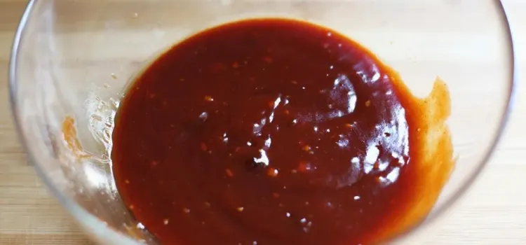 Step 2.2: Combine gochujang spicy ketchup, honey, dark brown sugar, gluten-free soy sauce, sesame oil, and minced garlic in a bowl