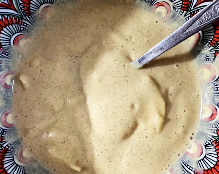 Step 3.1: Pour the batter into a baking pan lined with parchment paper