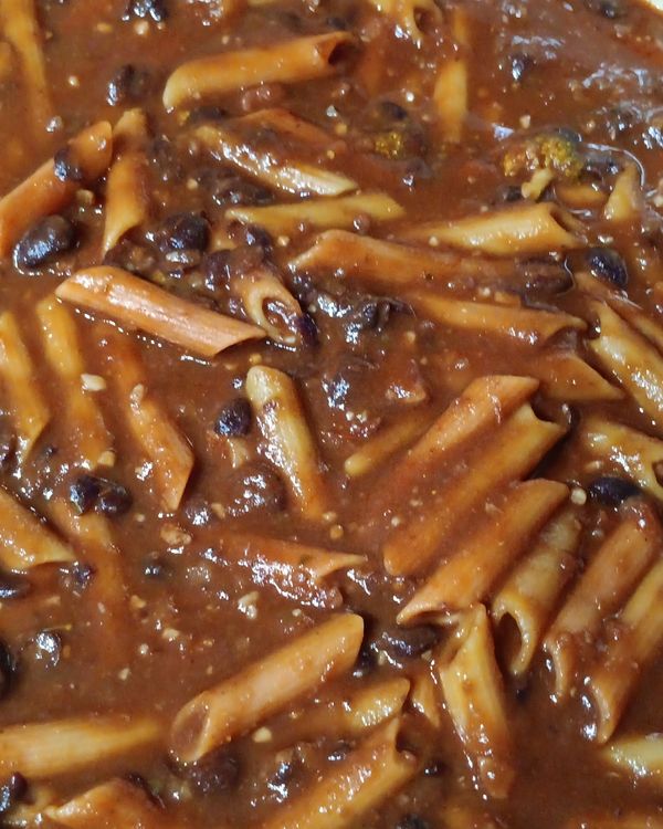 Hearty Black Bean and Lentil Pasta recipe